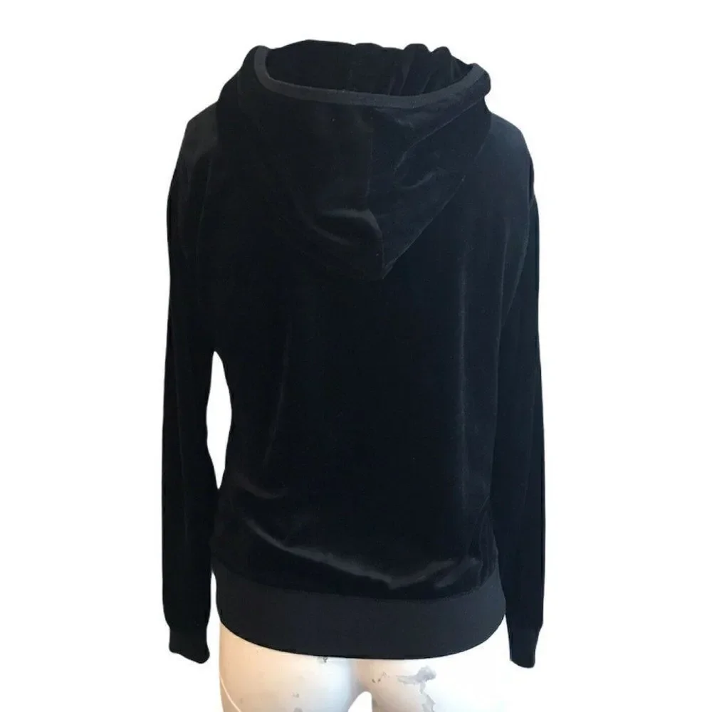 Ladies Size Large Hooded BRIDE Jacket Black Velvet